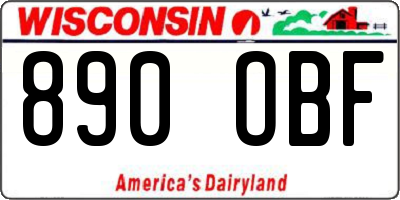 WI license plate 890OBF