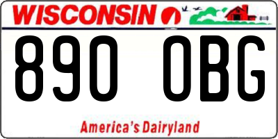 WI license plate 890OBG