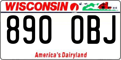 WI license plate 890OBJ