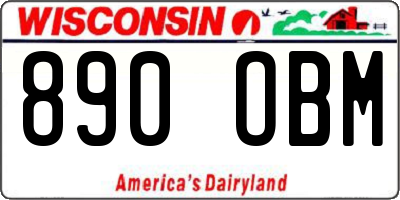 WI license plate 890OBM
