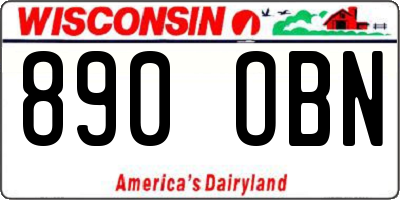 WI license plate 890OBN