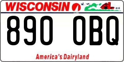 WI license plate 890OBQ
