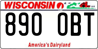 WI license plate 890OBT