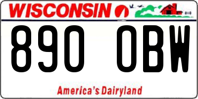WI license plate 890OBW
