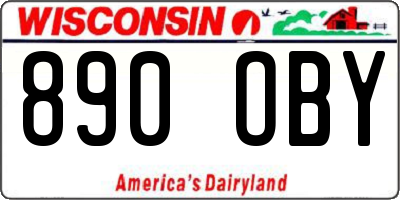 WI license plate 890OBY