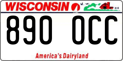 WI license plate 890OCC