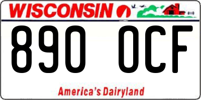 WI license plate 890OCF