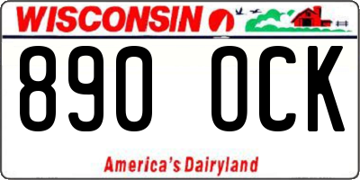 WI license plate 890OCK