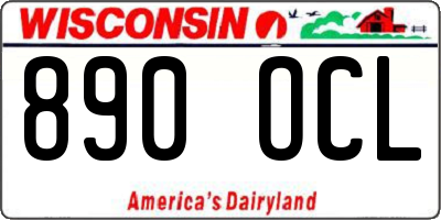 WI license plate 890OCL