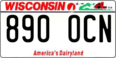 WI license plate 890OCN