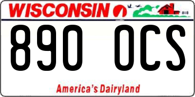 WI license plate 890OCS
