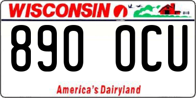 WI license plate 890OCU