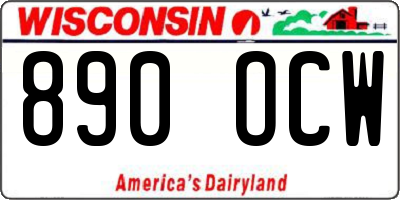 WI license plate 890OCW
