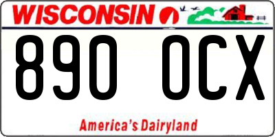 WI license plate 890OCX