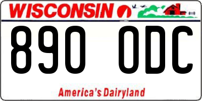 WI license plate 890ODC