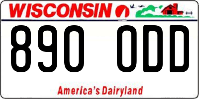 WI license plate 890ODD