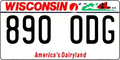 WI license plate 890ODG