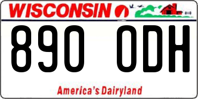 WI license plate 890ODH