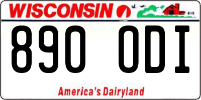 WI license plate 890ODI
