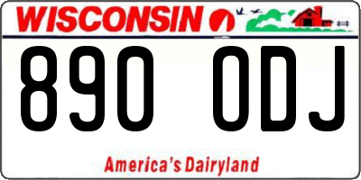 WI license plate 890ODJ