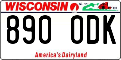 WI license plate 890ODK