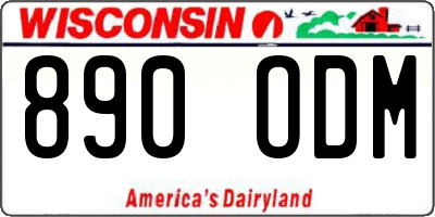 WI license plate 890ODM