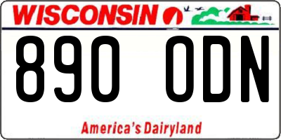 WI license plate 890ODN