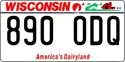 WI license plate 890ODQ