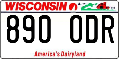 WI license plate 890ODR