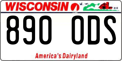 WI license plate 890ODS