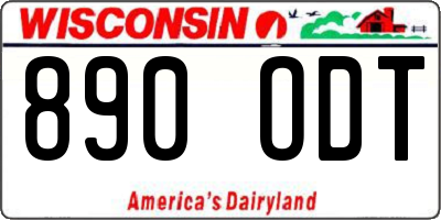 WI license plate 890ODT
