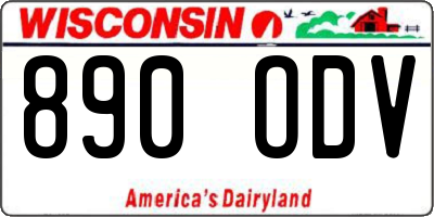 WI license plate 890ODV