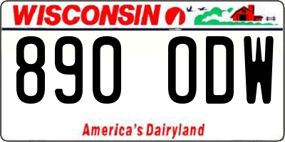 WI license plate 890ODW
