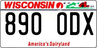 WI license plate 890ODX