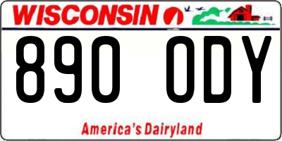 WI license plate 890ODY