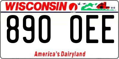 WI license plate 890OEE