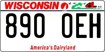 WI license plate 890OEH