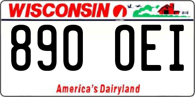 WI license plate 890OEI
