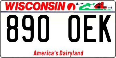 WI license plate 890OEK