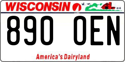 WI license plate 890OEN