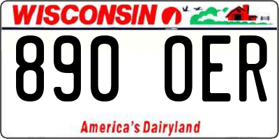 WI license plate 890OER