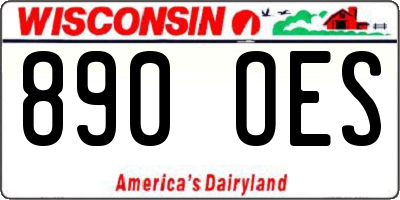 WI license plate 890OES