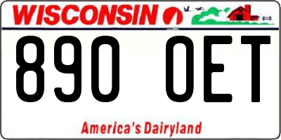 WI license plate 890OET
