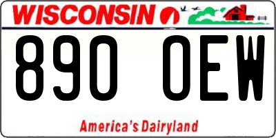 WI license plate 890OEW