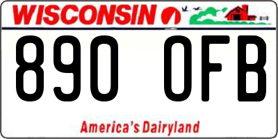 WI license plate 890OFB