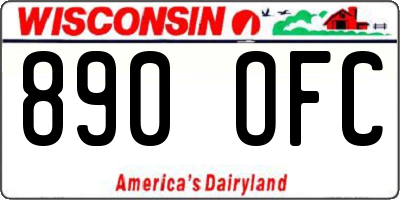 WI license plate 890OFC