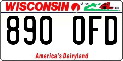 WI license plate 890OFD