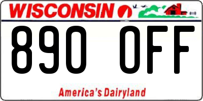 WI license plate 890OFF