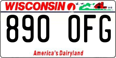 WI license plate 890OFG