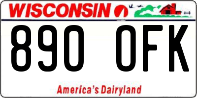 WI license plate 890OFK